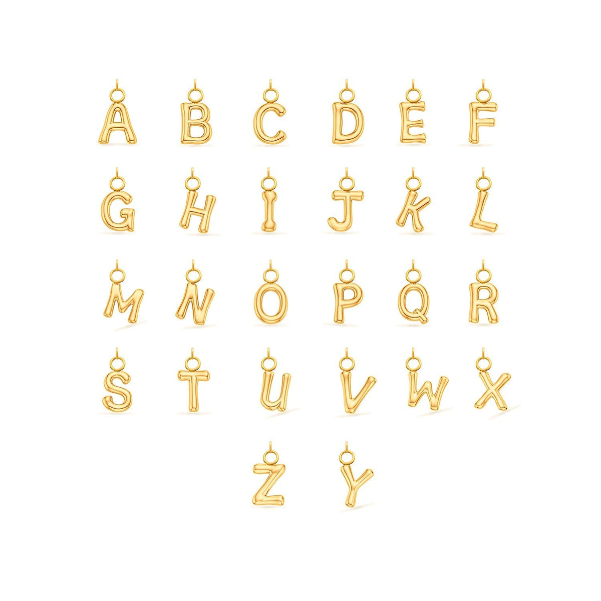 Mini Molten Initial Charm (Gold)