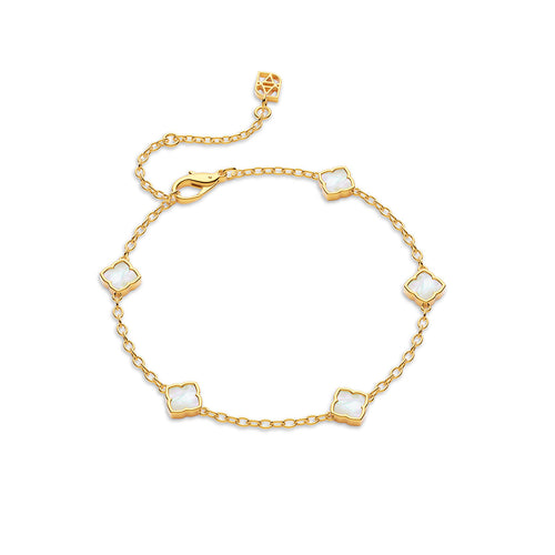 Mini Multi Clover Bracelet (Gold)