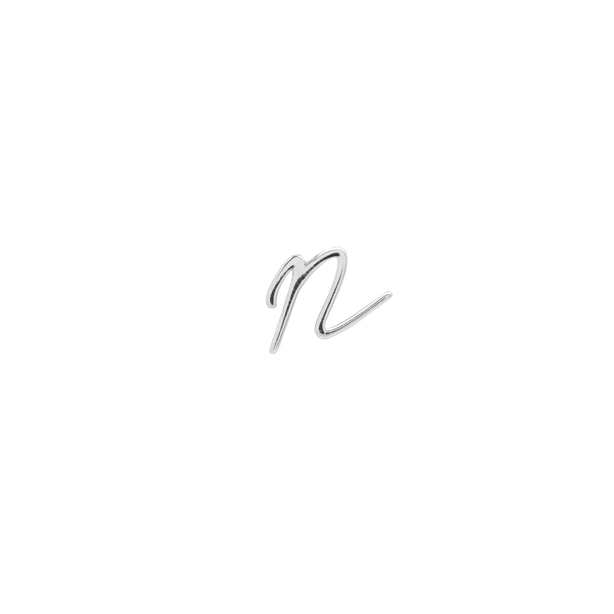 Signature Initial Stud Earring (Silver)