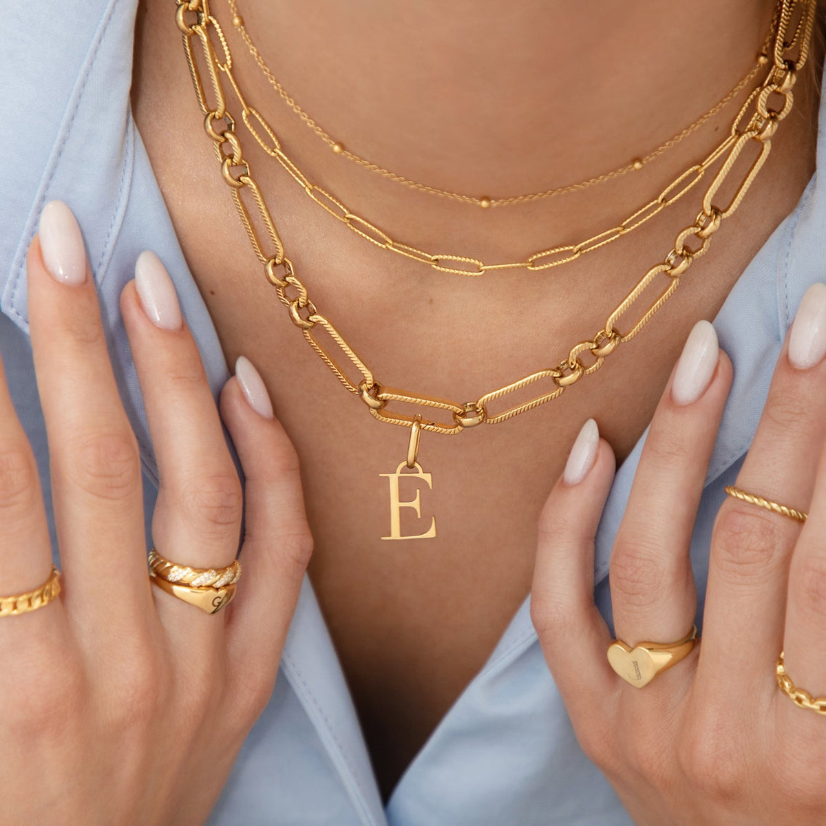 Paperclip Chain Necklace (Gold)