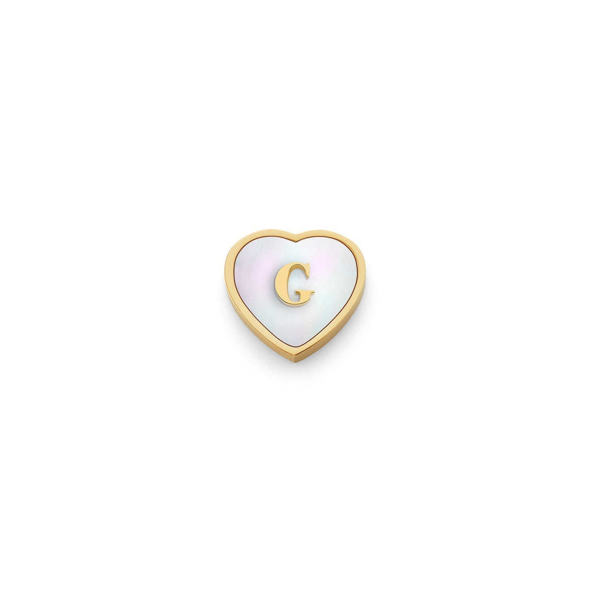 Pearl Heart Charms (Gold) - Initials