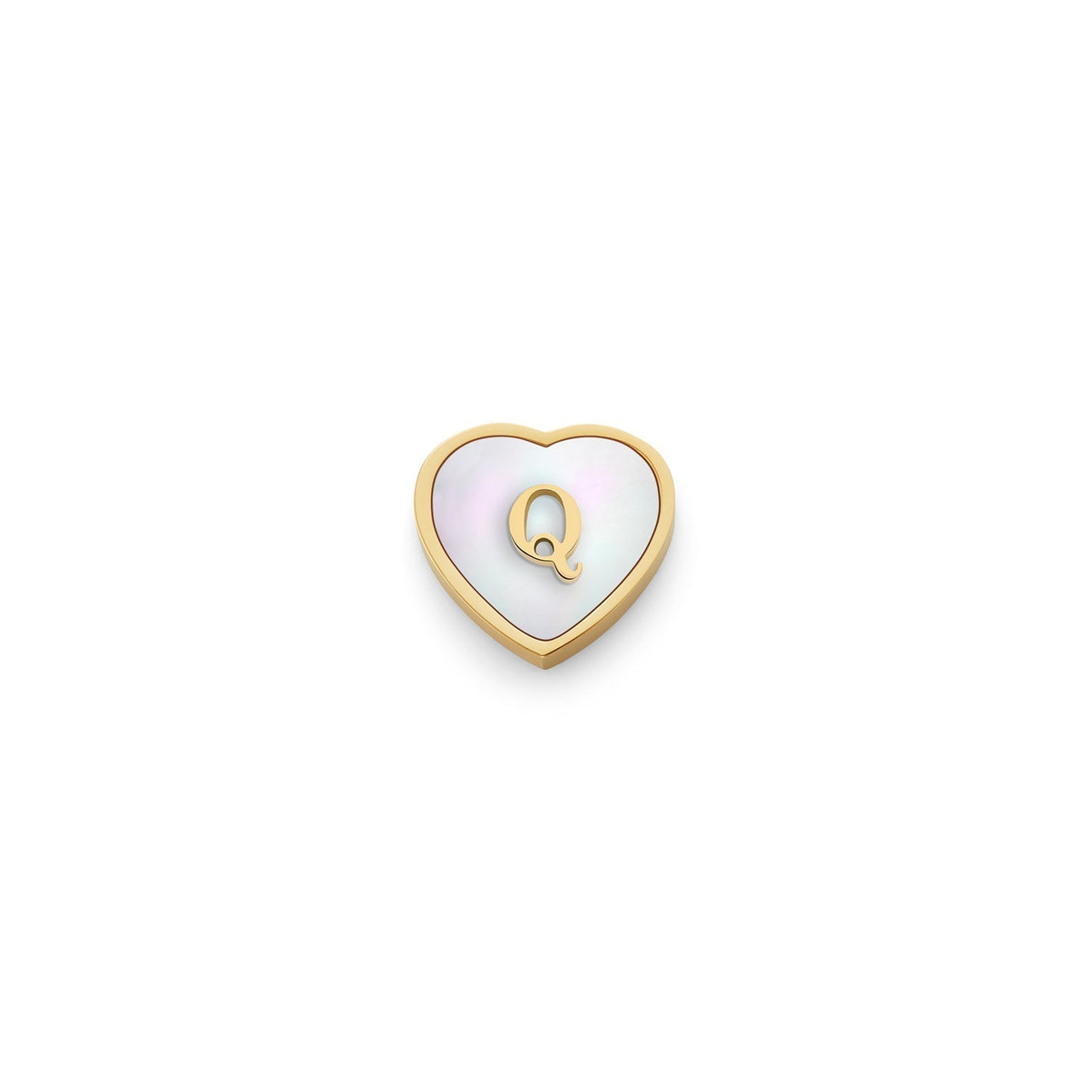 Pearl Heart Charms (Gold) - Initials