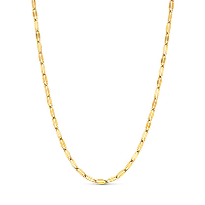 Paperclip Diamond Cut Chain Necklace (Gold)