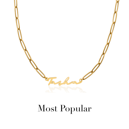 Signature Name Necklace (Gold)
