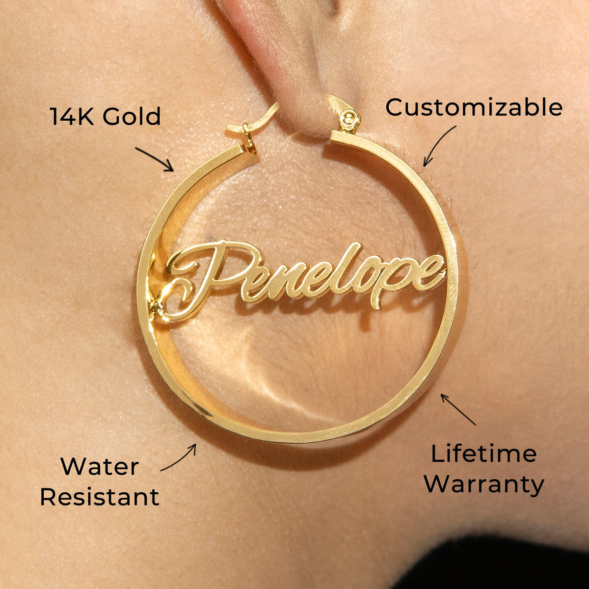 Women Jewelry - 14K Gold Hoop Earrings | Style # E18