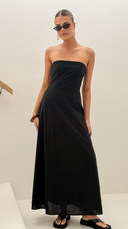 Astrid Strapless Maxi Dress - Black