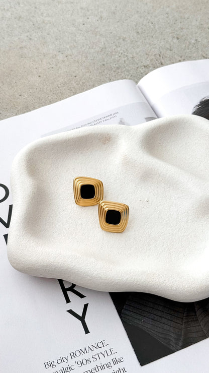 Bronnie Earrings - Gold / Black