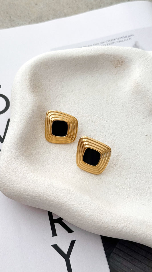 Bronnie Earrings - Gold / Black