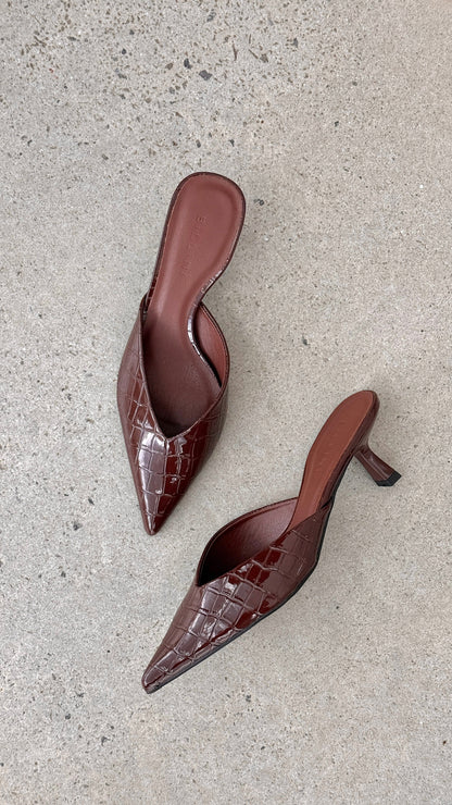 Adele Heel - Chocolate Patent Croc