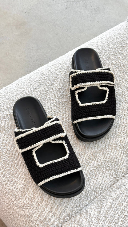 Abbot Sandals - Black / White Contrast