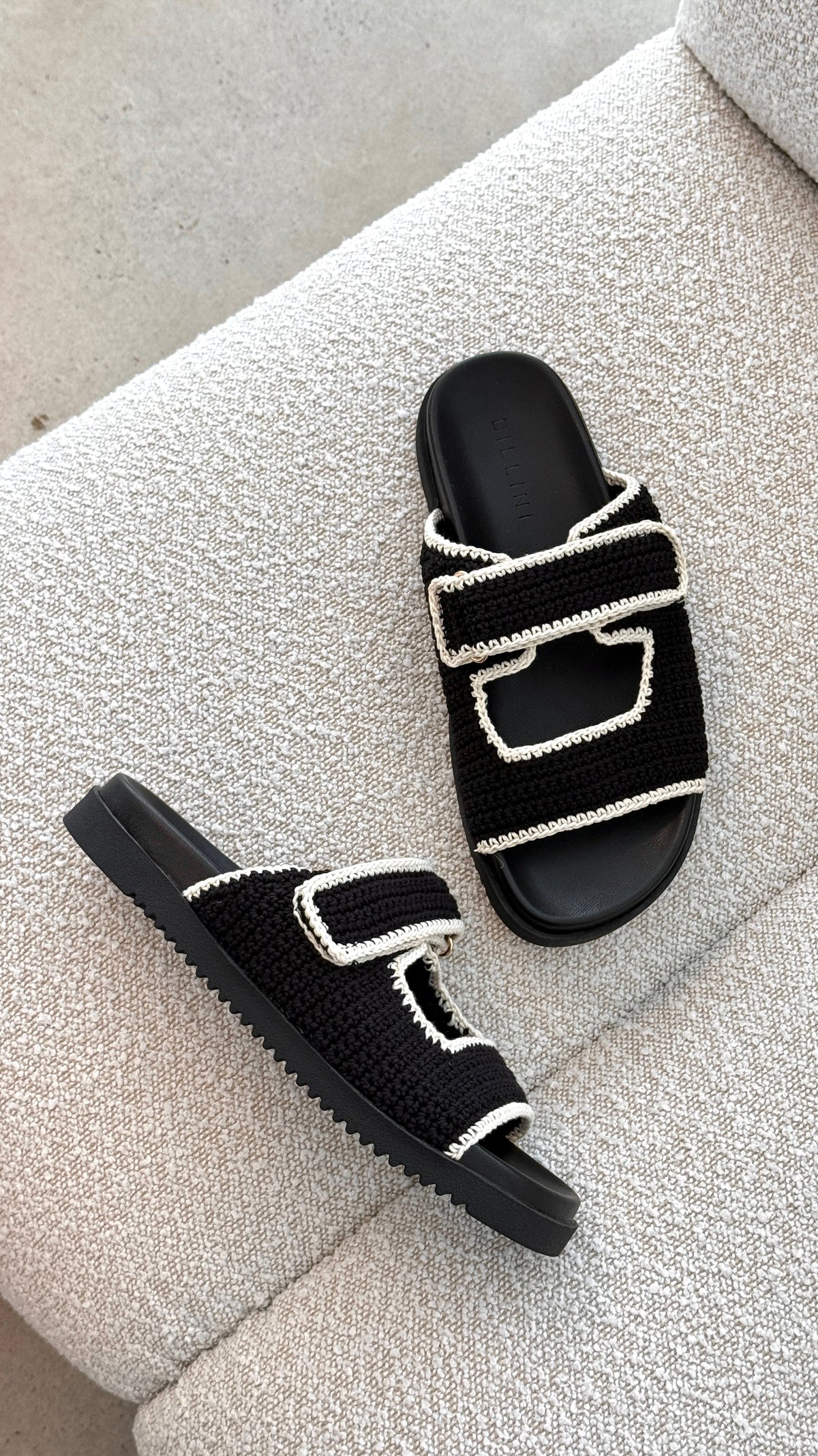 Abbot Sandals - Black / White Contrast