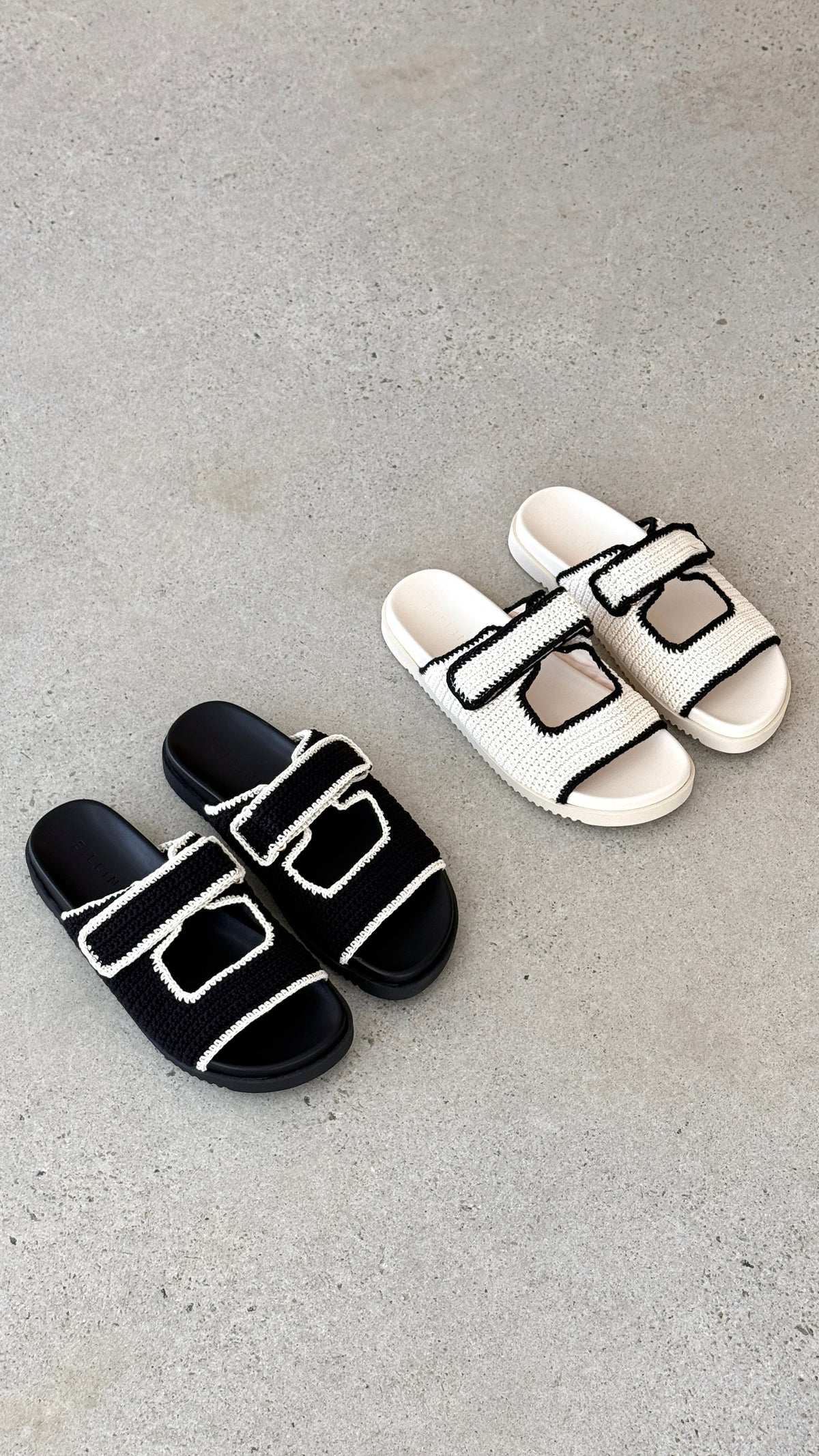Abbot Sandals - White / Black Contrast
