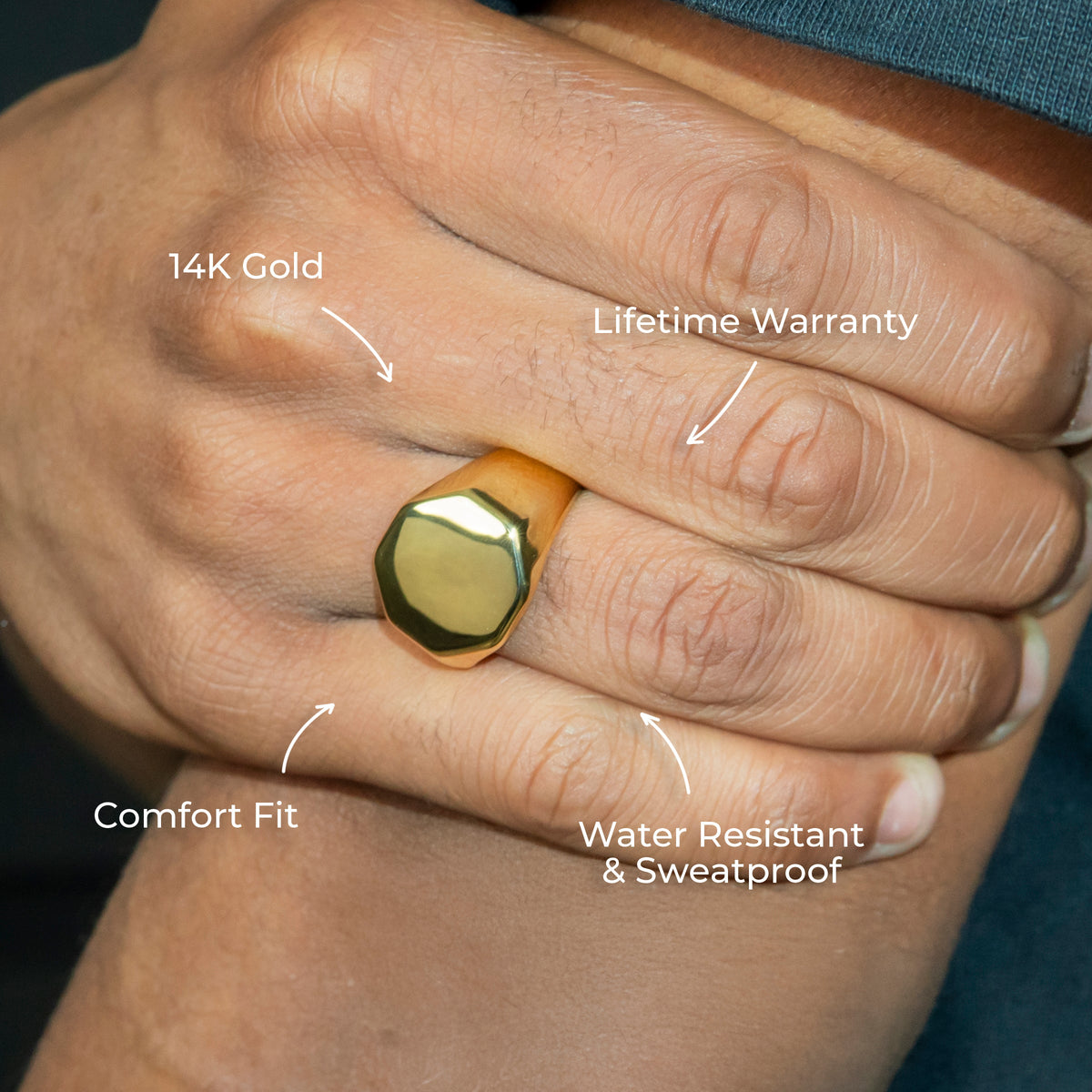 Mens Jewelry - Signet Gold Pinky Ring | 12 Grams