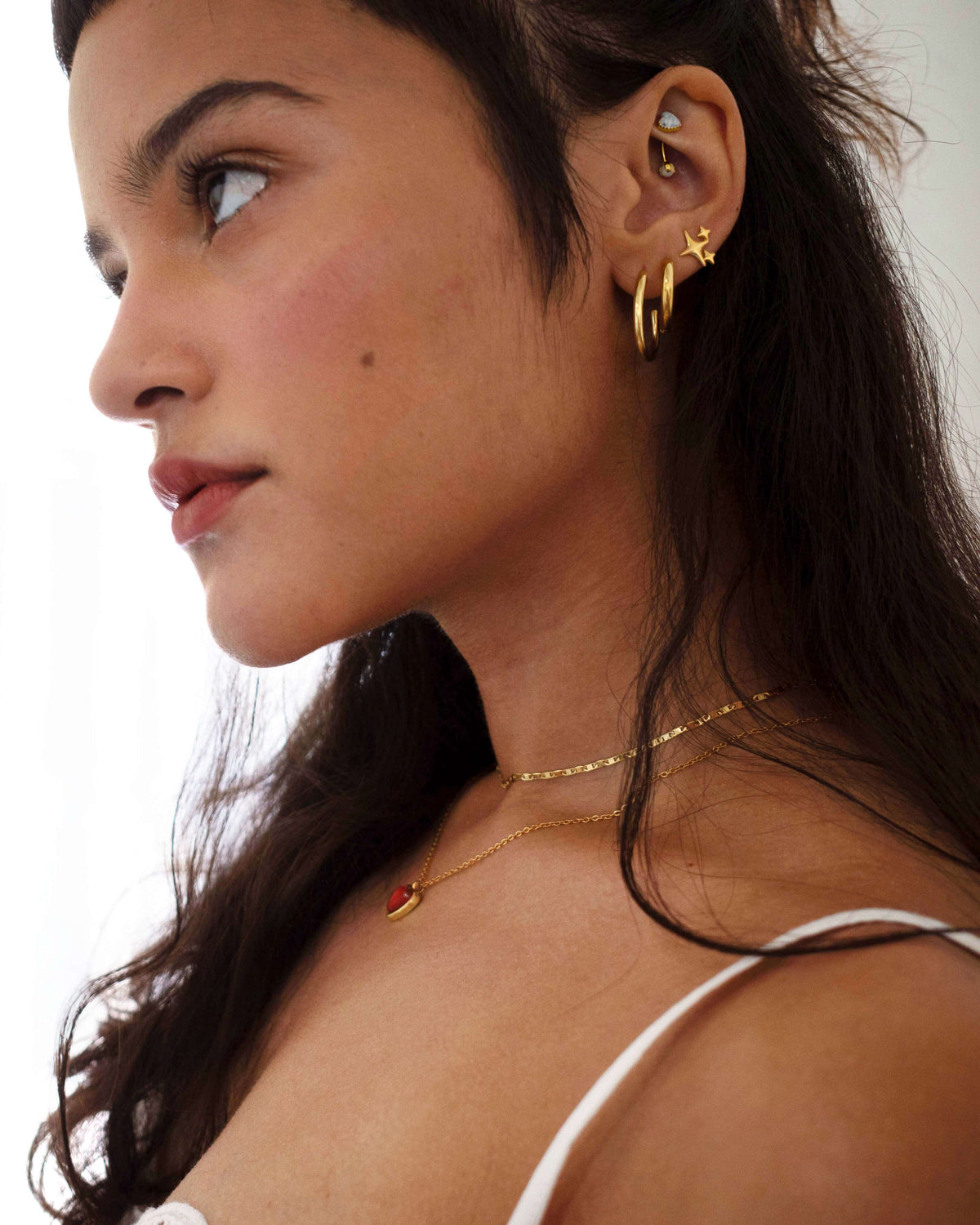 Gold 30mm Endless Hoop Earrings