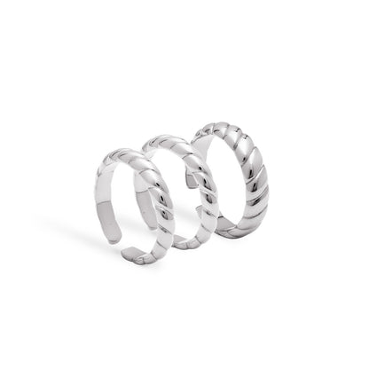 Rope Ring Stack (Silver)