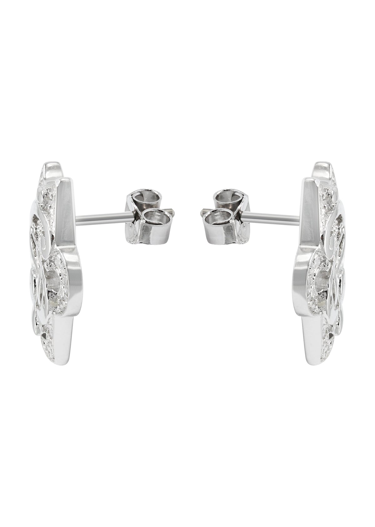 Mens Jewelry - Silver Dollar Sign Iced Out VVS Stud Earrings for Men | Appx. 5.6 Grams