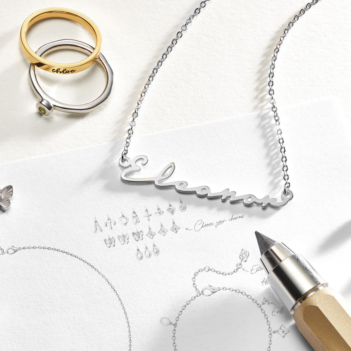 Fine Signature Name Necklace (Silver)