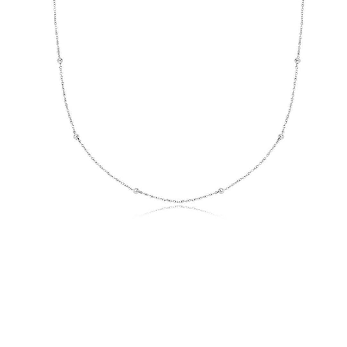Fingerprint Moon & Star Tag Necklace (Silver)
