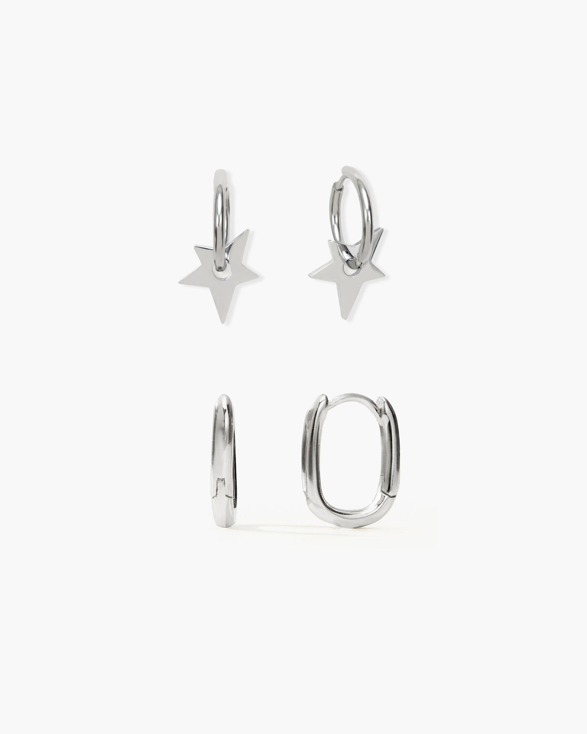 Star Earrings in Silver