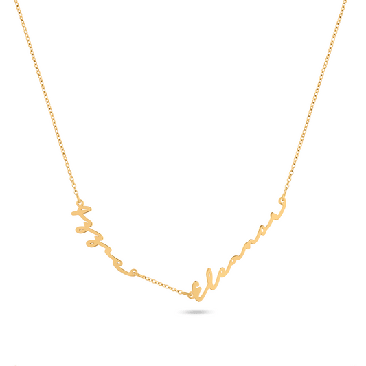 Fine Multi Signature Name Necklace (Gold)