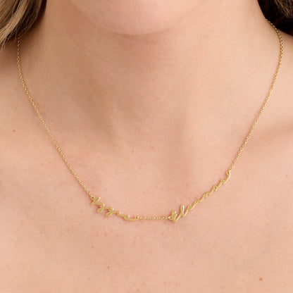 Fine Multi Signature Name Necklace (Gold)