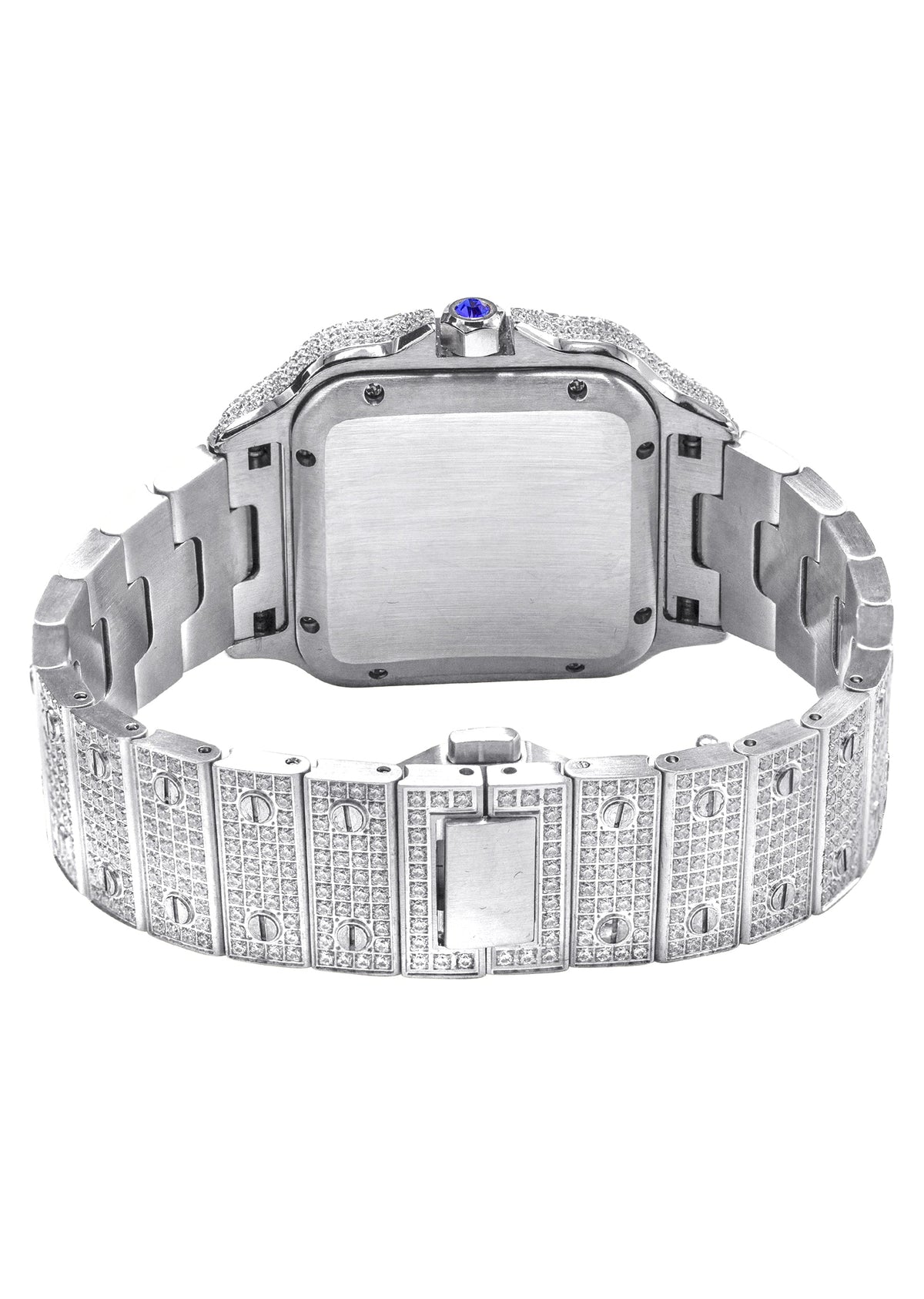 Mens Watch - Iced Out VVS Square Roman Dial Gold | Stainless Steel Bust Down Watch