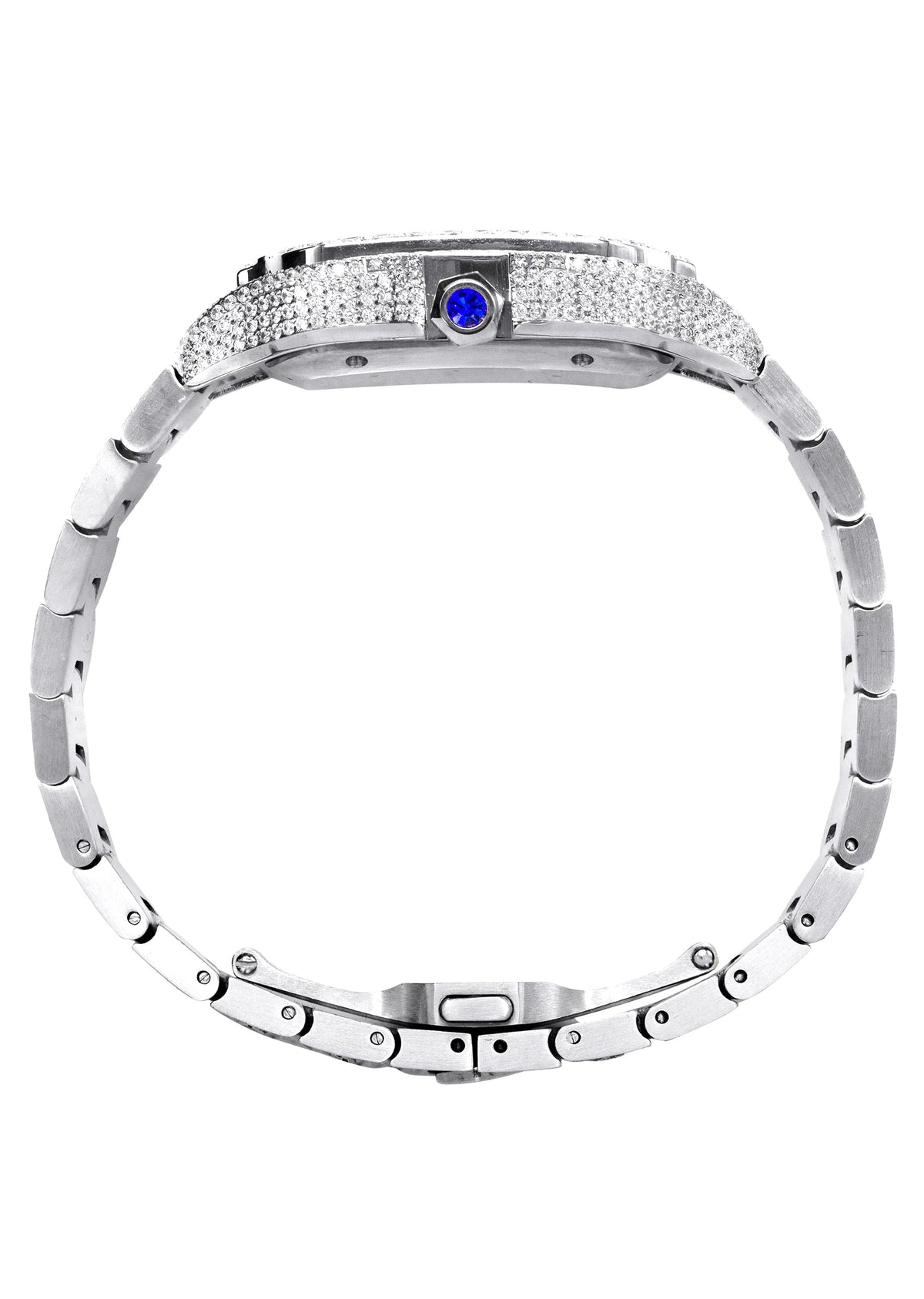 Mens Watch - Iced Out VVS Square Roman Dial Gold | Stainless Steel Bust Down Watch
