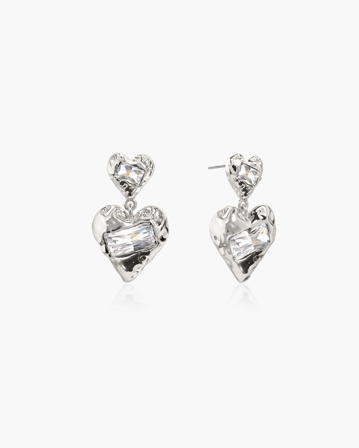 Forever Heart Earrings in Silver
