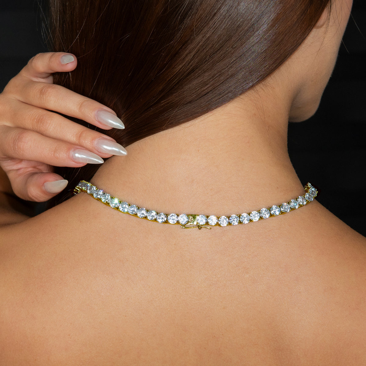 Gold Jewelry - Womens 14K Yellow Gold Tennis Chain