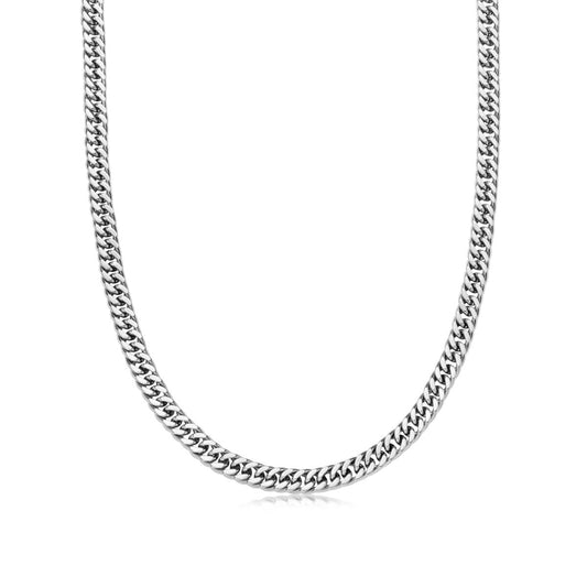 Curb Chain Necklace 18 in (Silver)