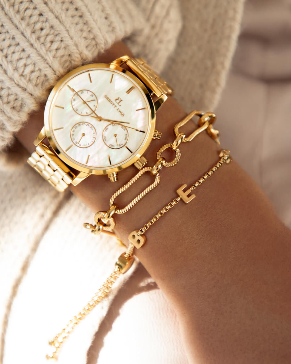 Gold Pearl Link Nueva 40 Watch