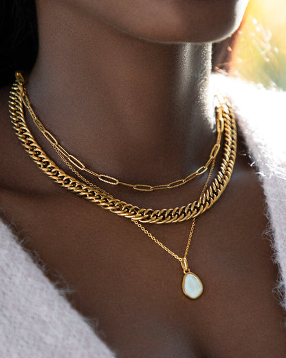 Paperclip Chain Necklace (Gold)