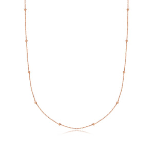 Sphere Chain Necklace 20 in (Rose Gold)