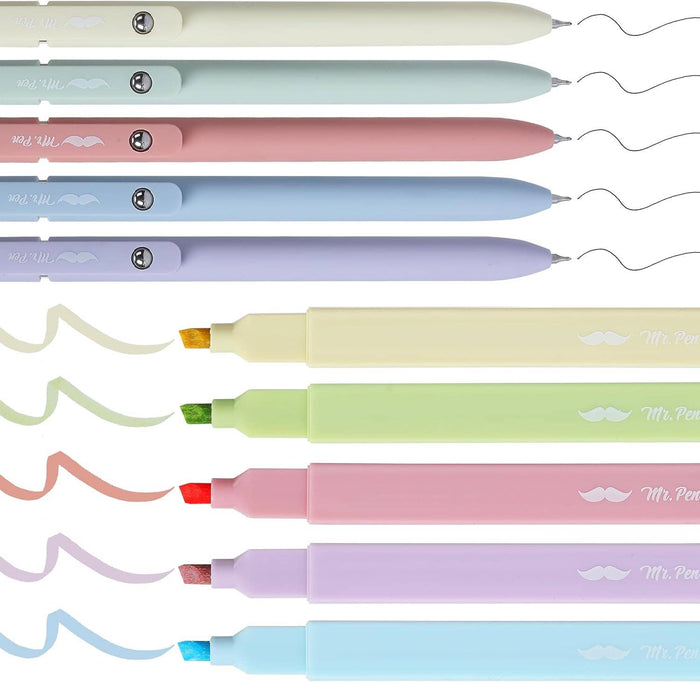 Aesthetic Highlighters & Gel Pens Collection