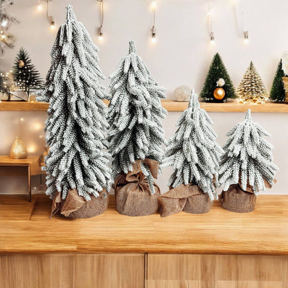 Artificial Christmas Tree for Table or Mantle with Snow Cute: 15.75"
