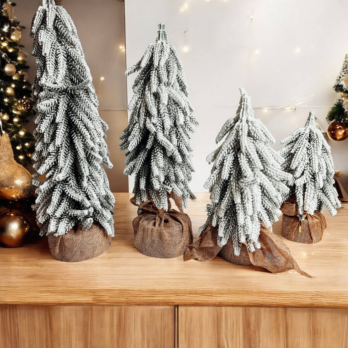 Artificial Christmas Tree for Table or Mantle with Snow Cute: 15.75"