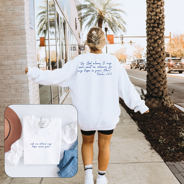 Ask Me Where My Hope Comes From Cozy Crewneck Sweatshirt