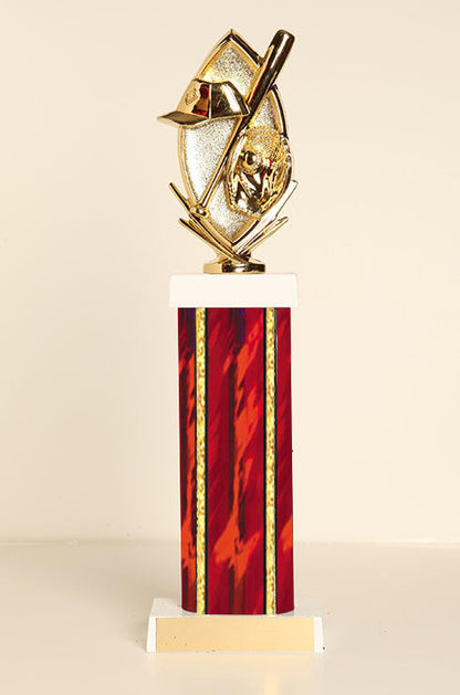 Baseball Theme Square Column Trophy