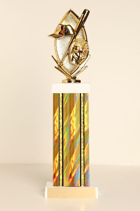 Baseball Theme Square Column Trophy