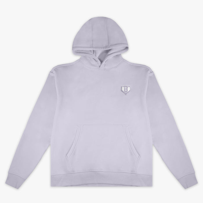 Purple Baseline youth hoodie — front view