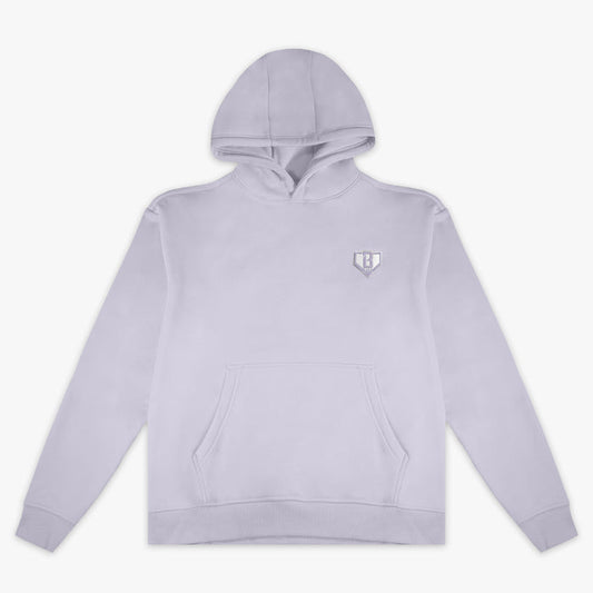 Purple Baseline youth hoodie — front view