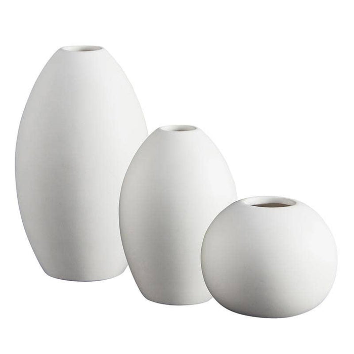 Bisque White Matte Vase - Set of 3