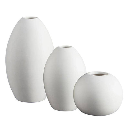 Bisque White Matte Vase - Set of 3