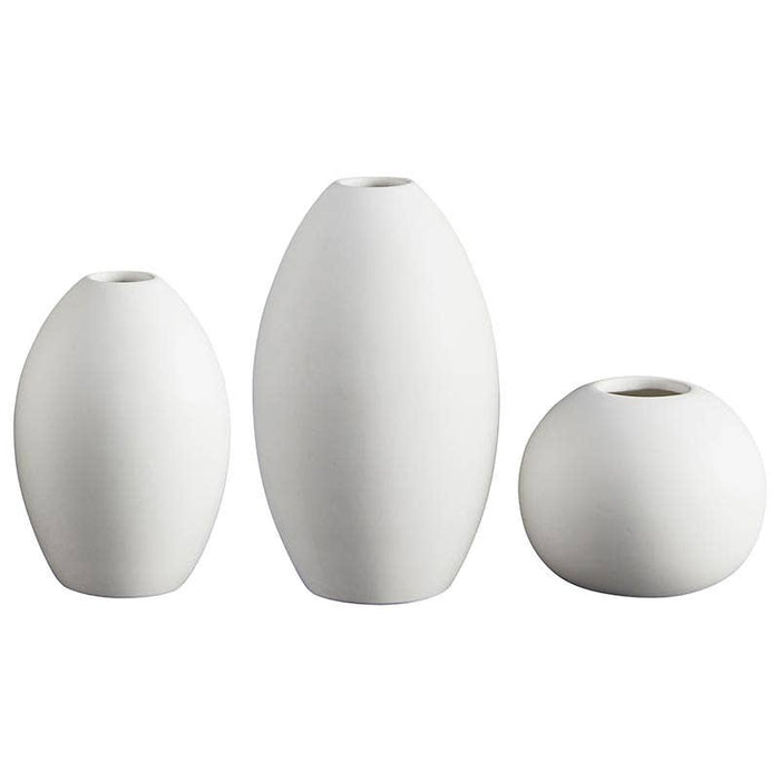 Bisque White Matte Vase - Set of 3