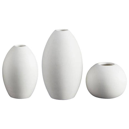 Bisque White Matte Vase - Set of 3
