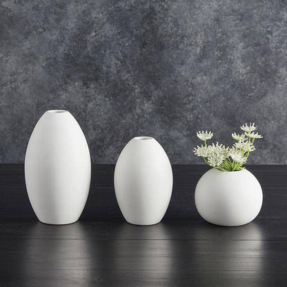 Bisque White Matte Vase - Set of 3