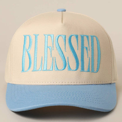 BLESSED Lettering Embroidery Baseball Cap
