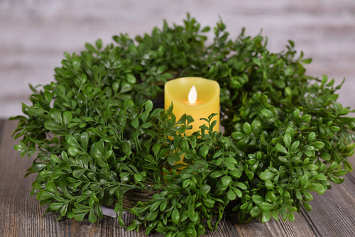 Boxwood Candle Ring 6.5in