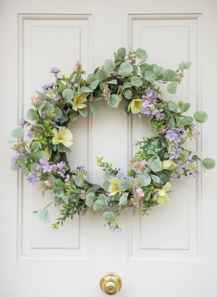 Buttercup Wildflowers Wreath 24in