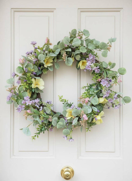Buttercup Wildflowers Wreath 24in